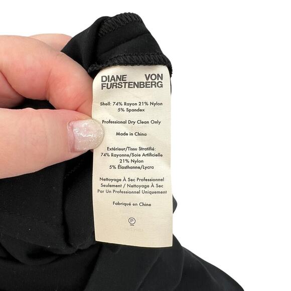 Diane von Furstenberg Carrie Sleeveless Ponte A-line Dress Black Size 6 - Picture 12 of 13